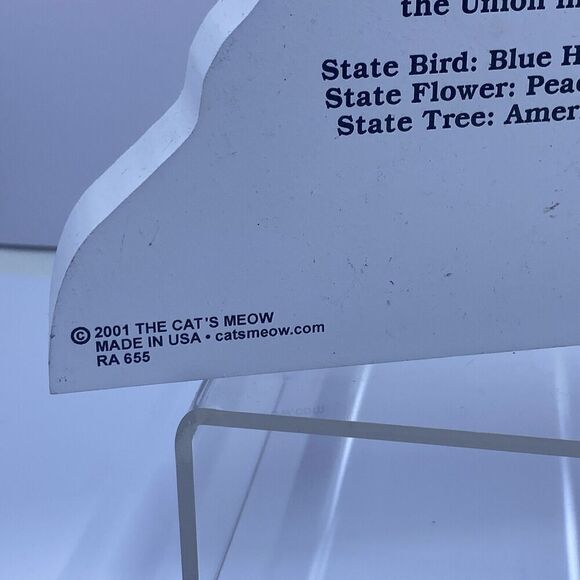 Cat's Meow Delaware State Map Painted Wood Shelf Sitter - Picture 6 of 9